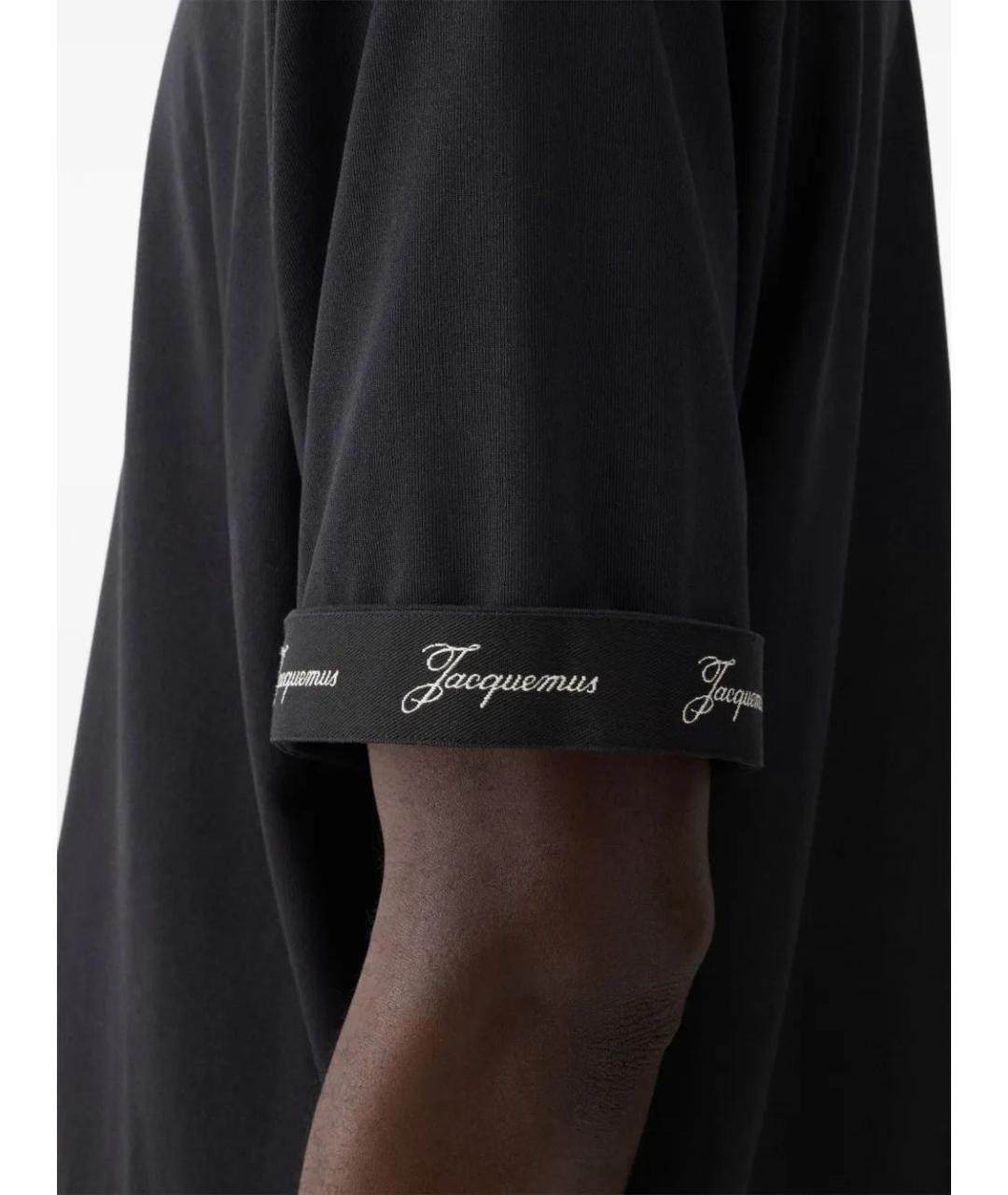 JACQUEMUS Черная хлопковая футболка, фото 4