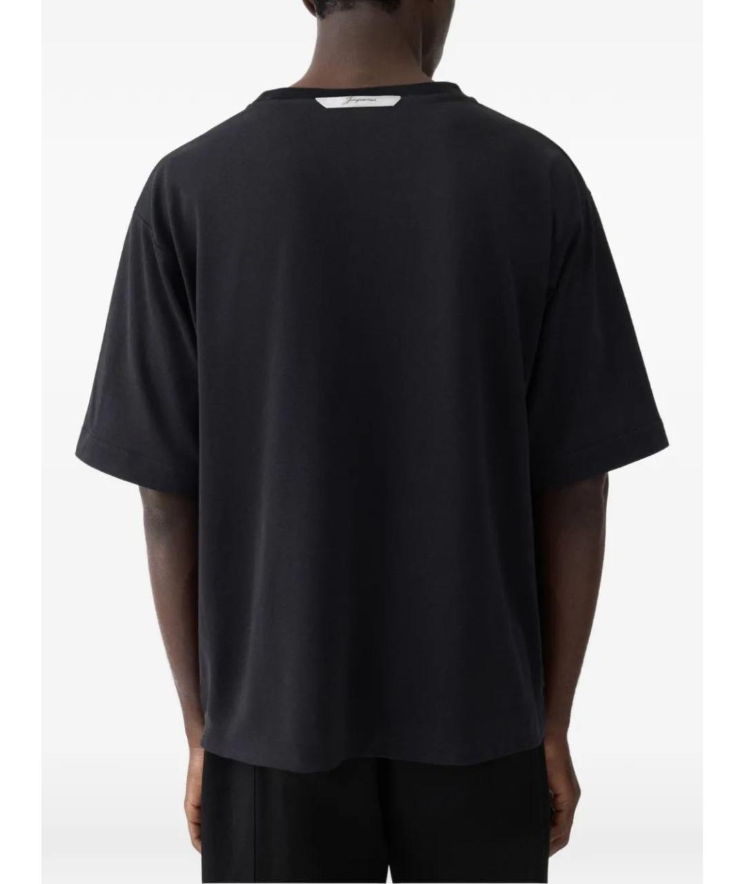 JACQUEMUS Черная хлопковая футболка, фото 3