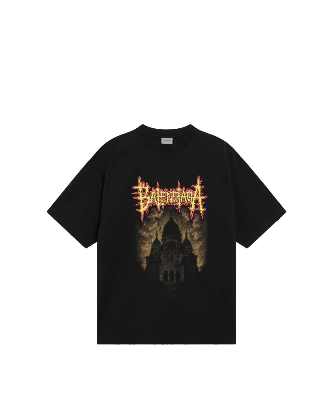 BALENCIAGA Черная хлопковая футболка, фото 1