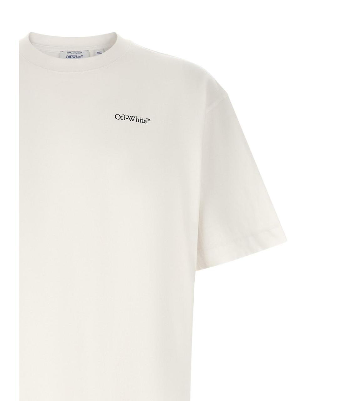 OFF-WHITE Белая хлопковая футболка, фото 3
