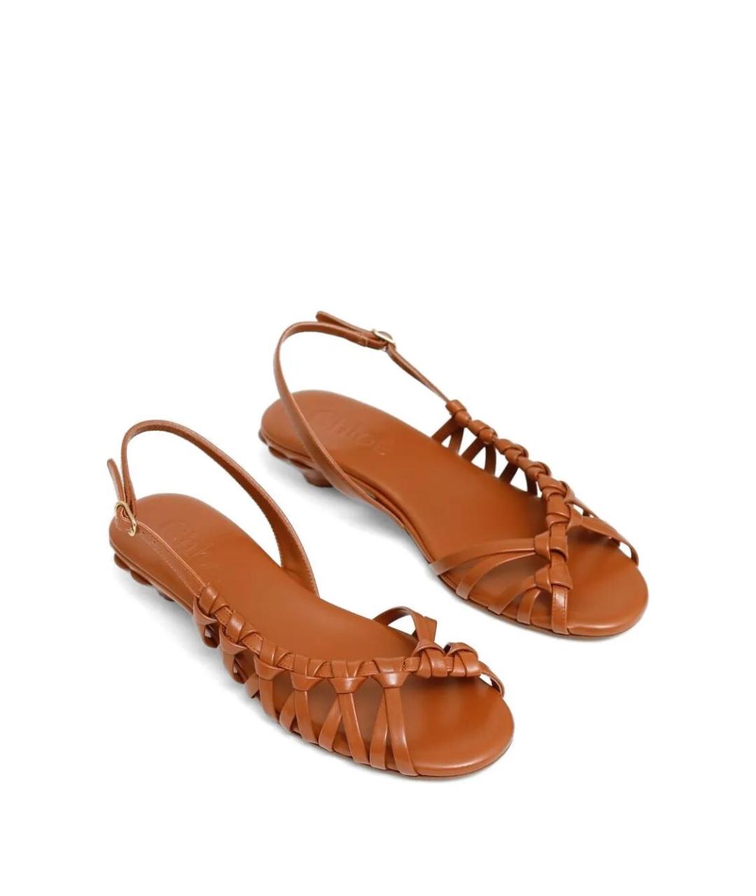 CHLOE Коричневые кожаные босоножки, фото 2