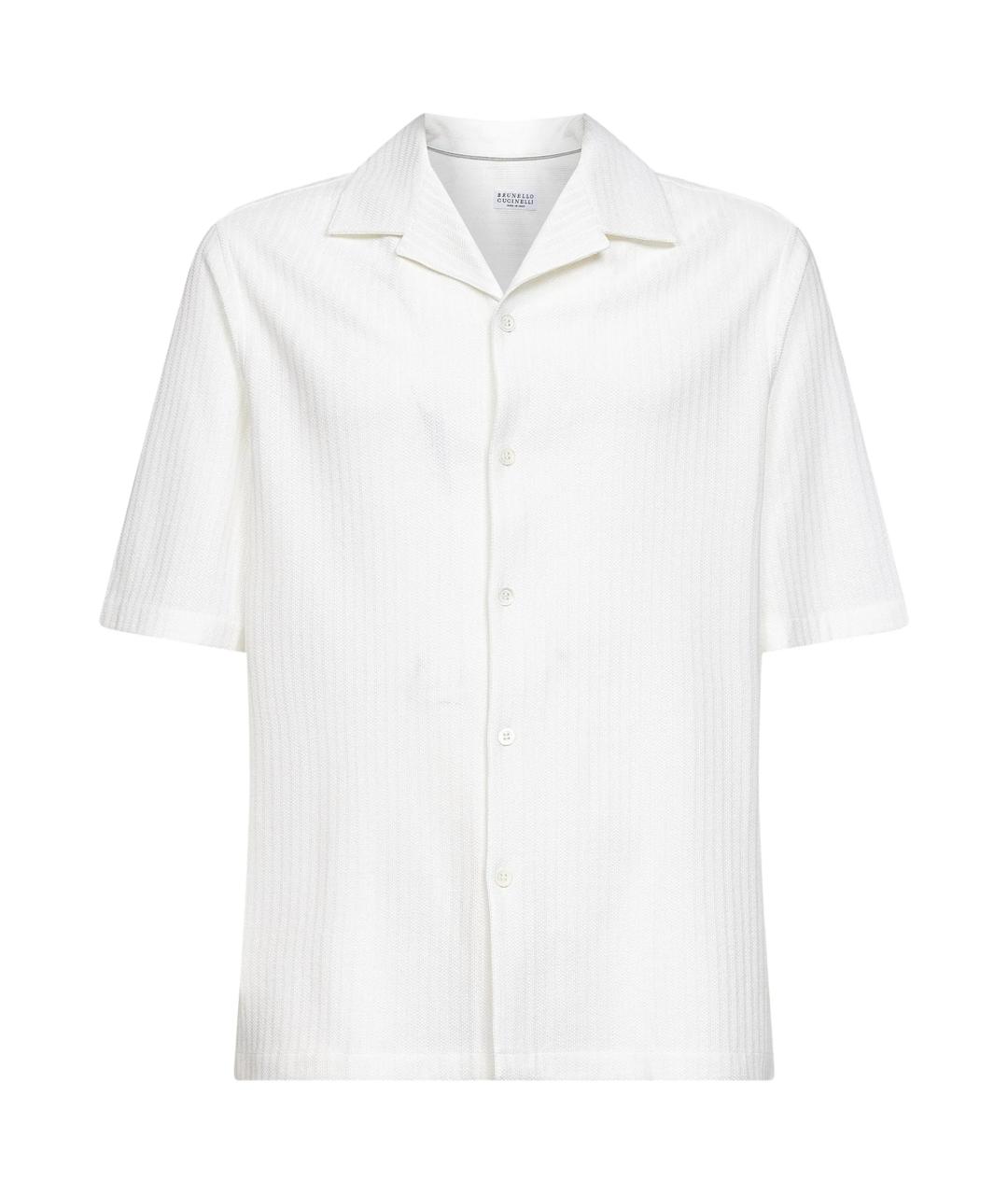 BRUNELLO CUCINELLI Белая хлопко-шелковая кэжуал рубашка, фото 1
