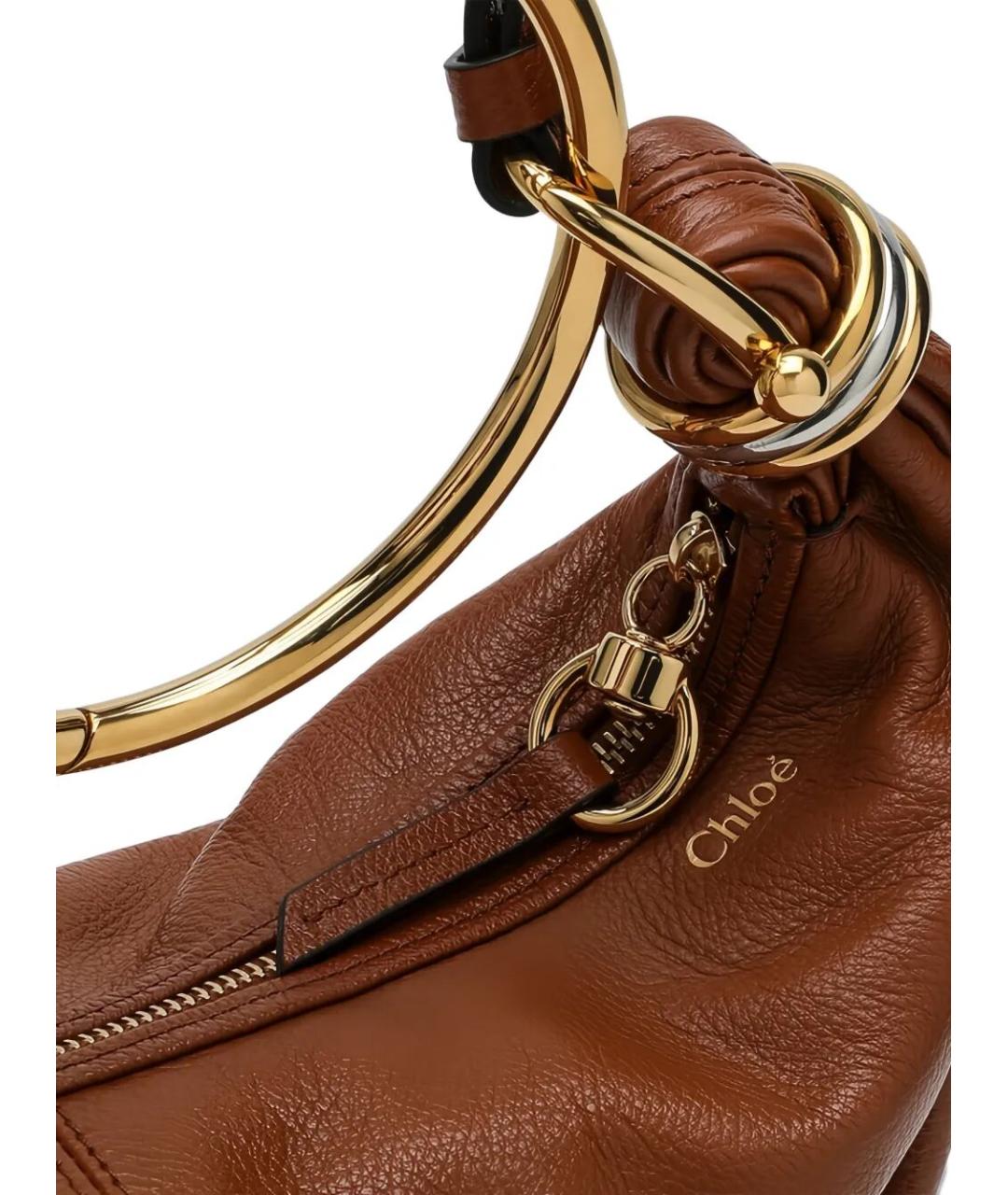 CHLOE Коричневая кожаная сумка с короткими ручками, фото 4