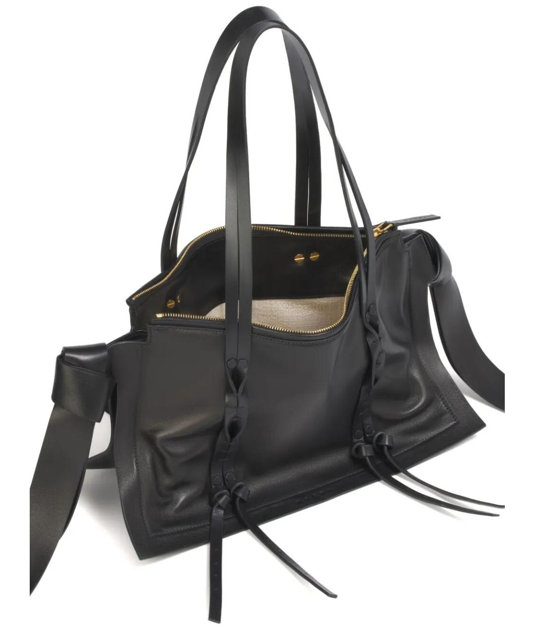 MARNI Черная кожаная сумка тоут, фото 5