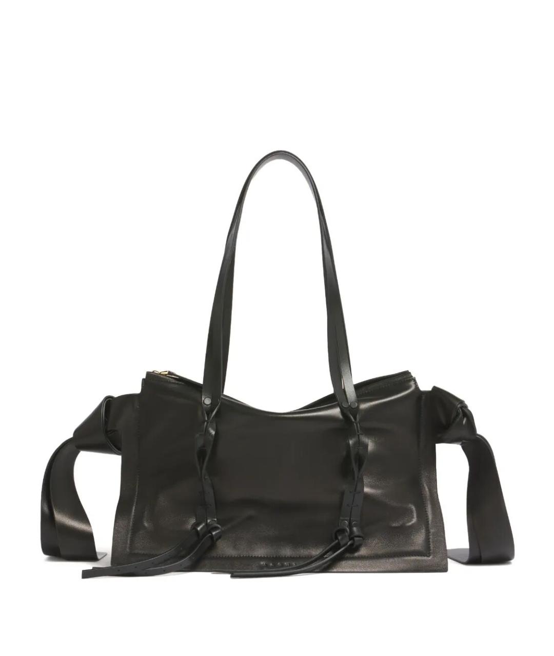 MARNI Черная кожаная сумка тоут, фото 1