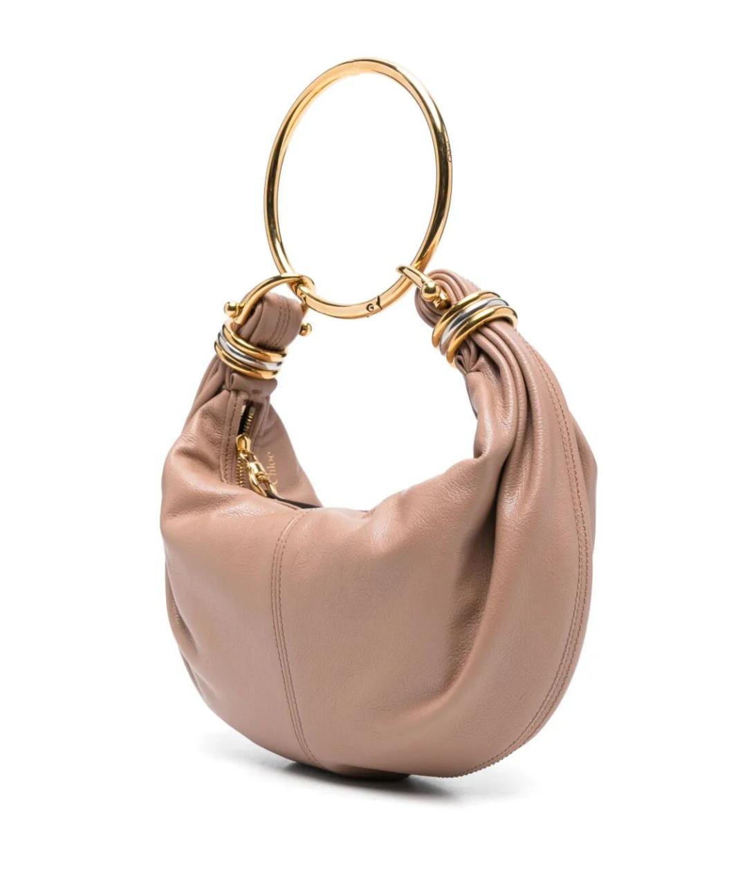 CHLOE Розовая кожаная сумка с короткими ручками, фото 2