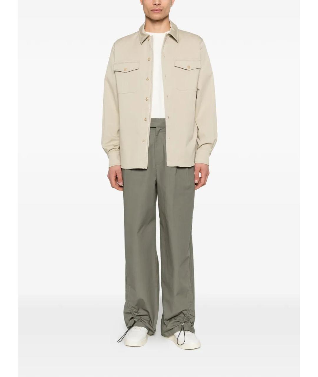 MONCLER Бежевая хлопковая кэжуал рубашка, фото 2