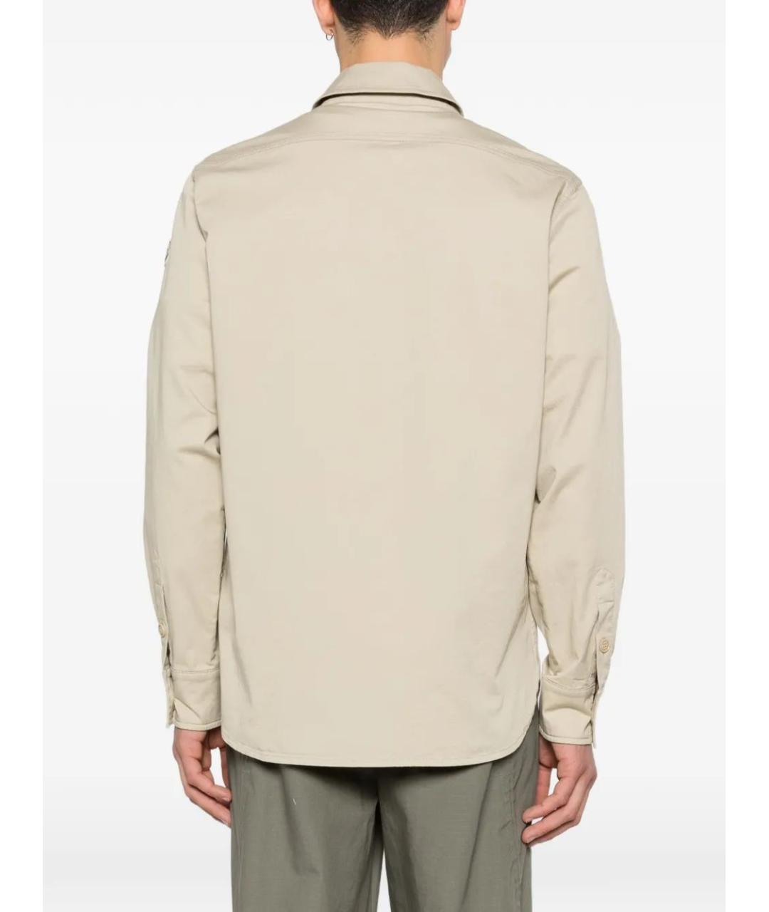 MONCLER Бежевая хлопковая кэжуал рубашка, фото 4