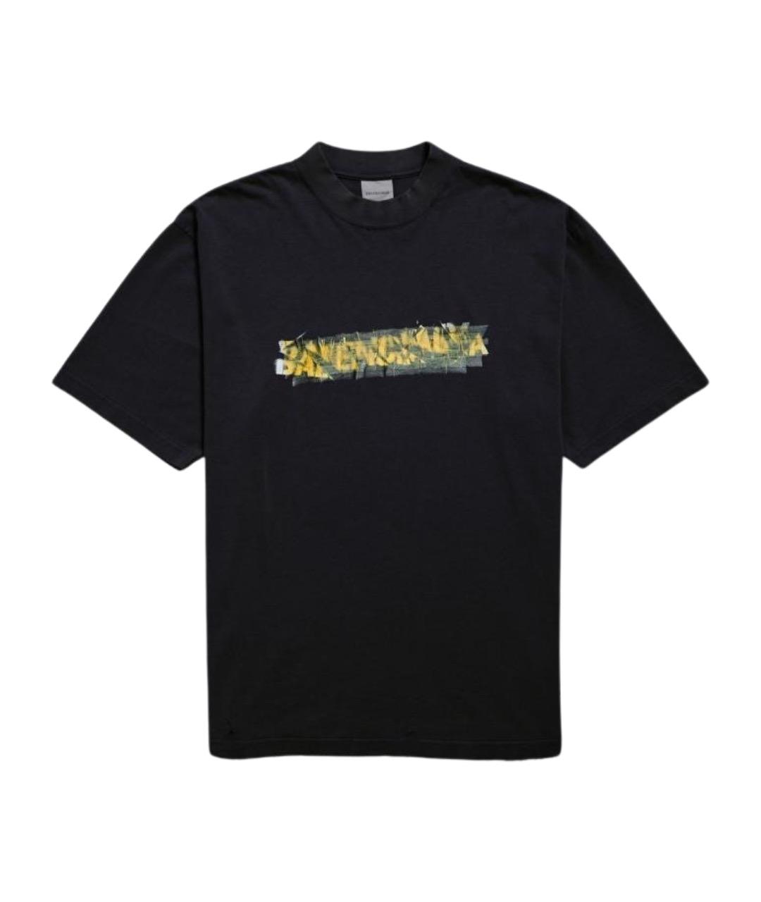 BALENCIAGA Черная хлопковая футболка, фото 1