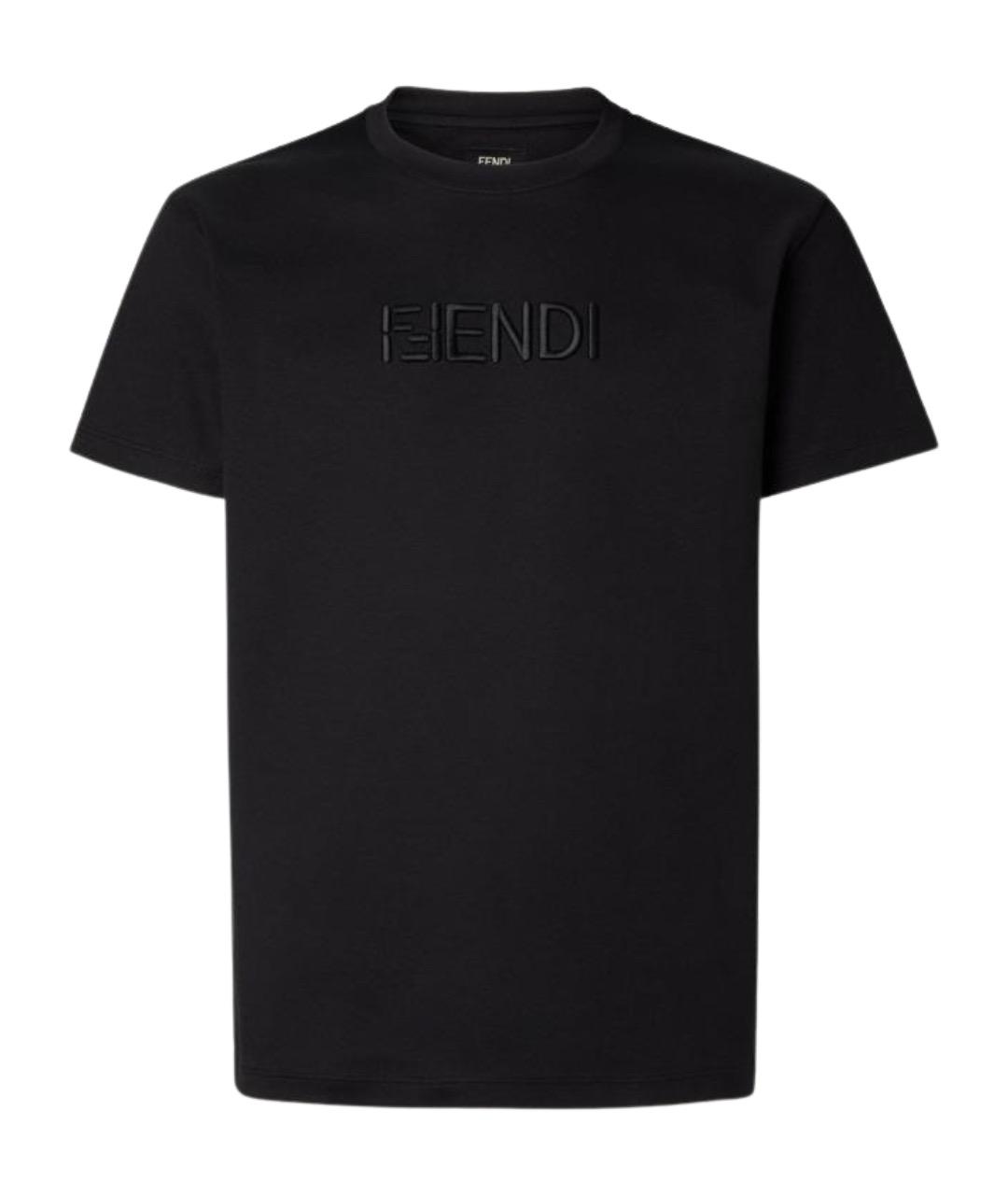 FENDI Черная хлопковая футболка, фото 1