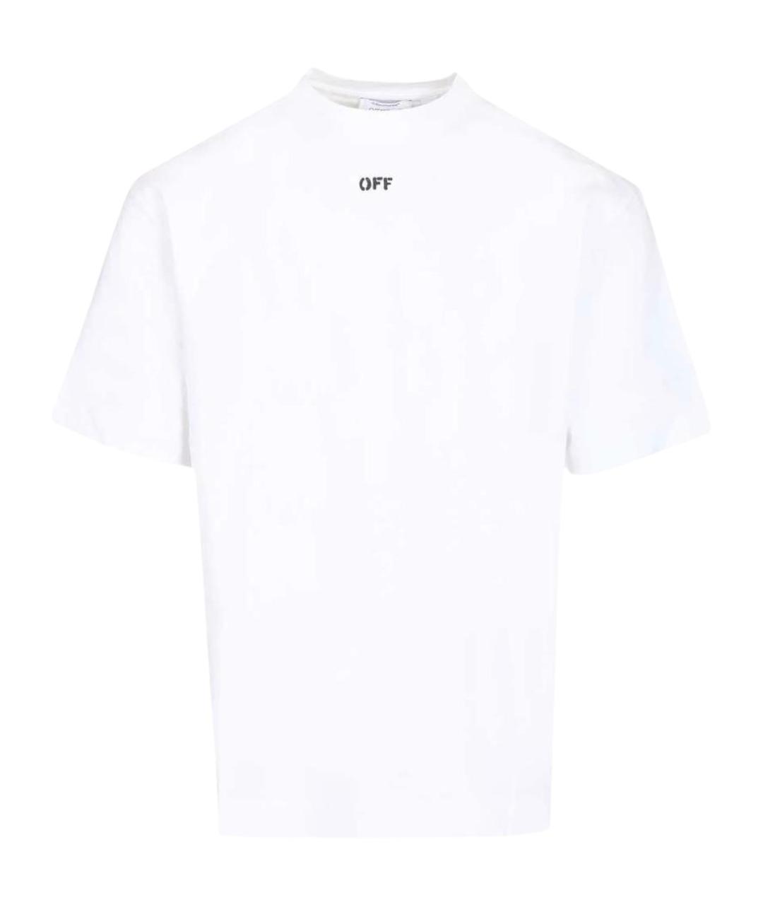 OFF-WHITE Белая хлопковая футболка, фото 1
