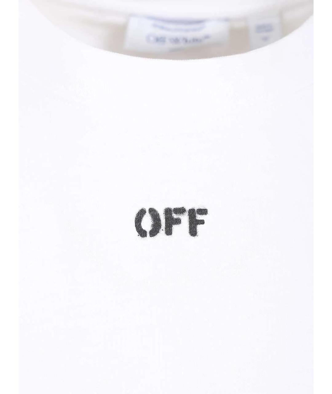 OFF-WHITE Белая хлопковая футболка, фото 3