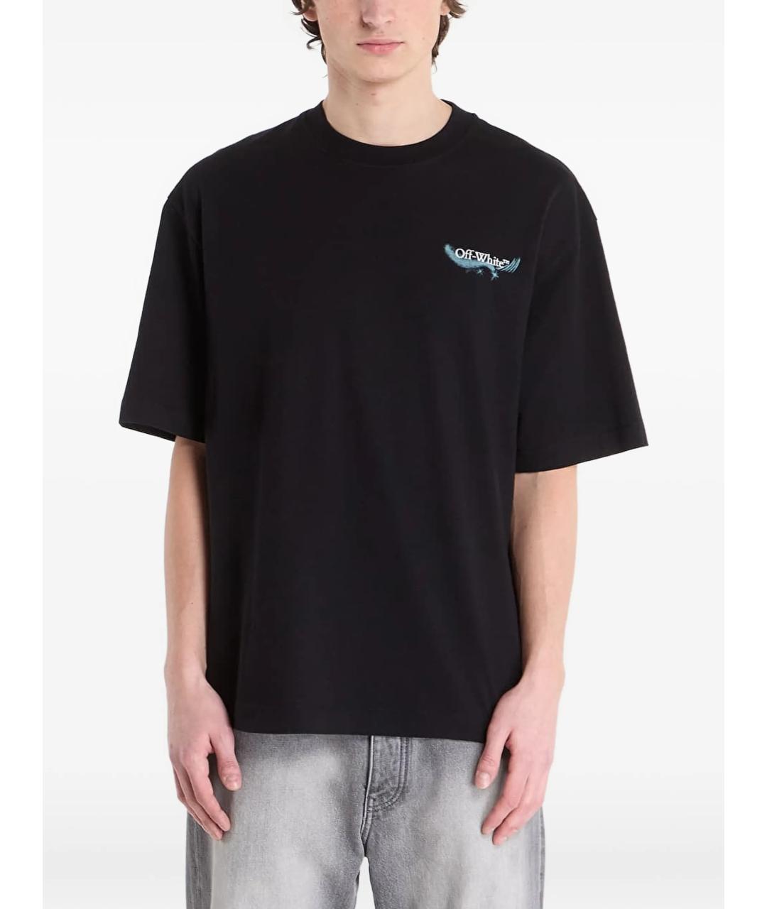 OFF-WHITE Черная хлопковая футболка, фото 6