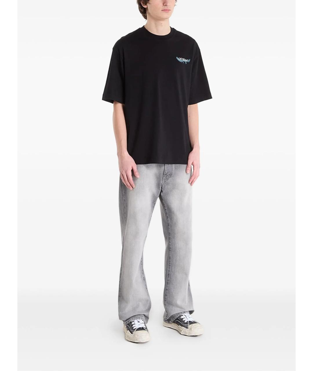 OFF-WHITE Черная хлопковая футболка, фото 5