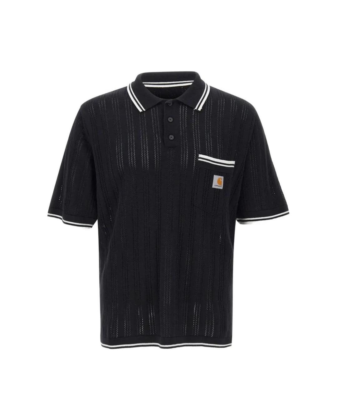 CARHARTT WIP Черное хлопковое поло с коротким рукавом, фото 1