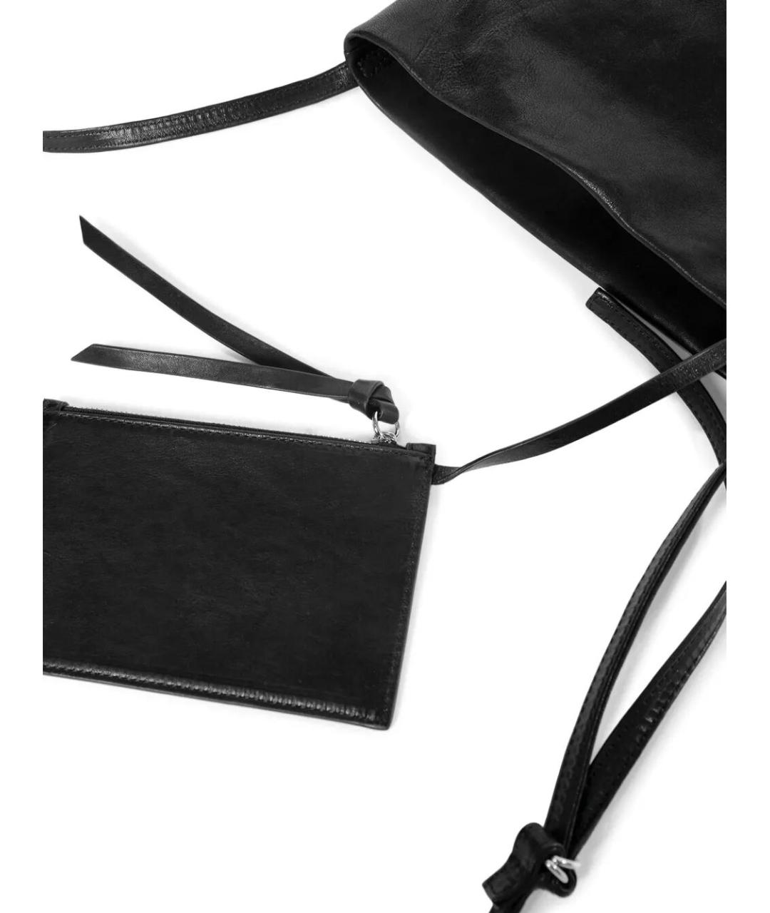 ANN DEMEULEMEESTER Черная кожаная сумка через плечо, фото 4