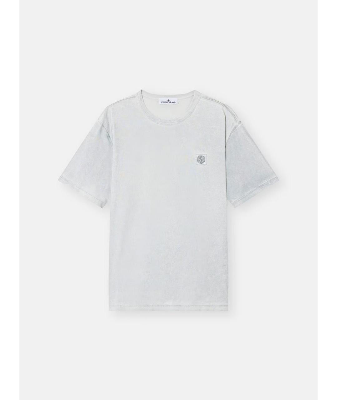 STONE ISLAND Голубая хлопковая футболка, фото 5