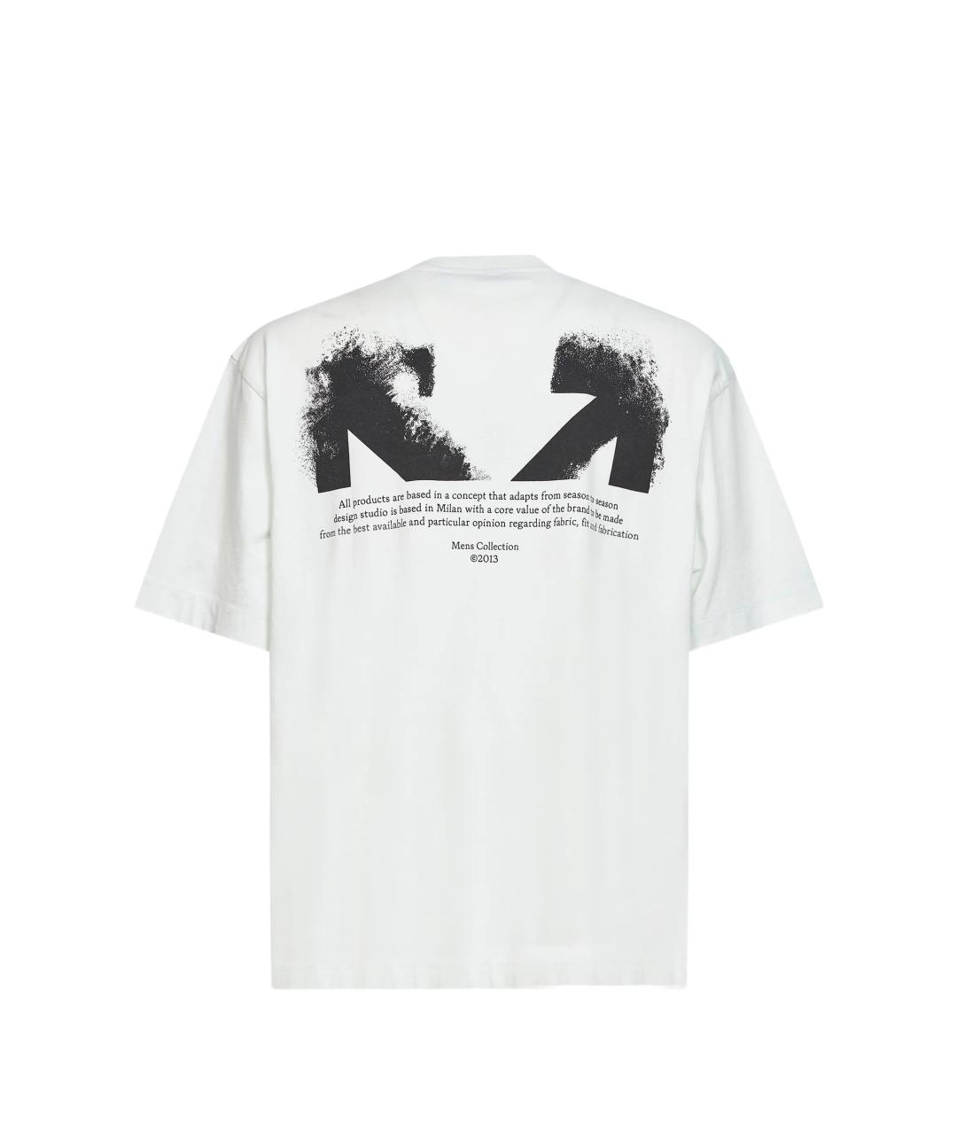 OFF-WHITE Белая хлопковая футболка, фото 2