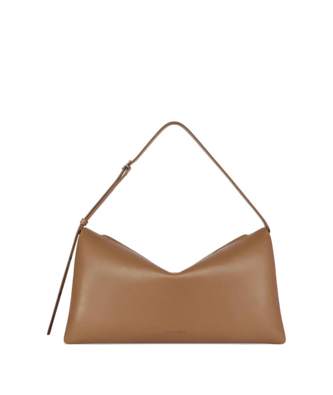 COURREGES Коричневая кожаная сумка с короткими ручками, фото 3