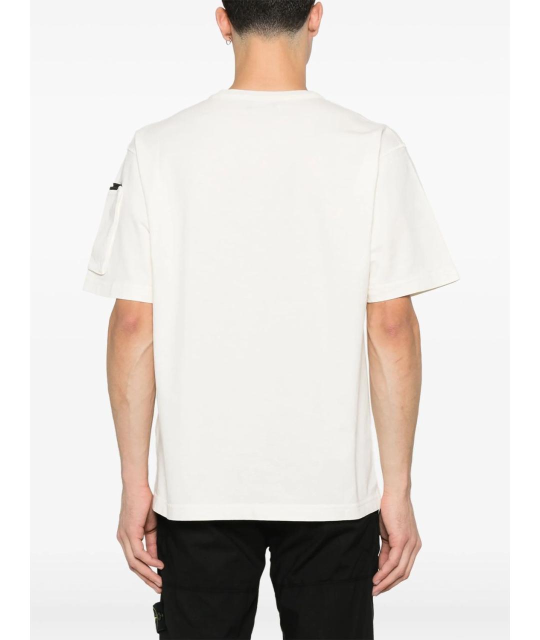 STONE ISLAND Белая хлопковая футболка, фото 4