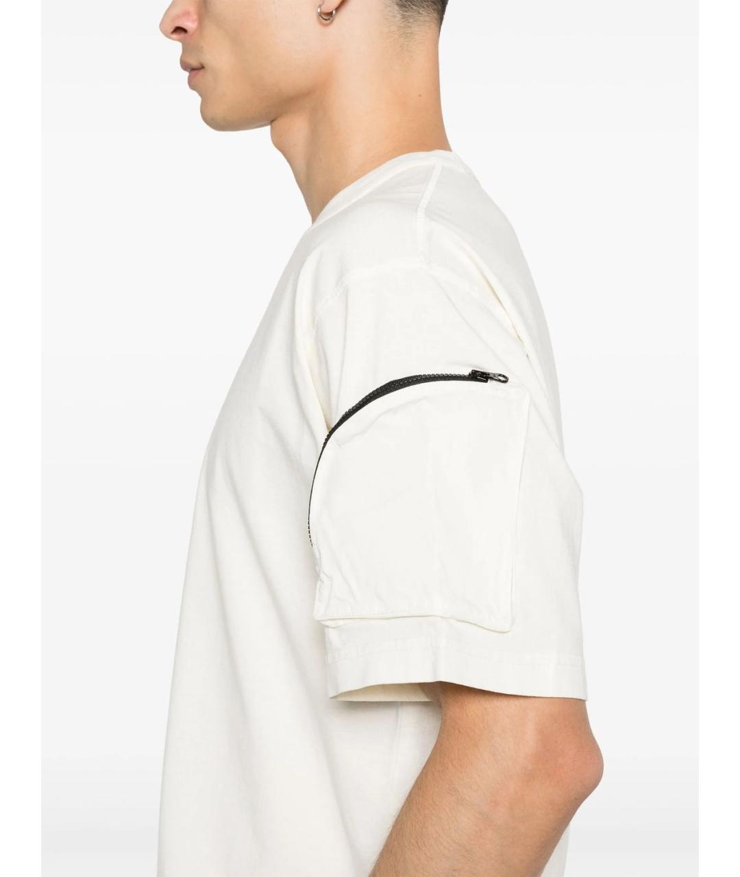 STONE ISLAND Белая хлопковая футболка, фото 3