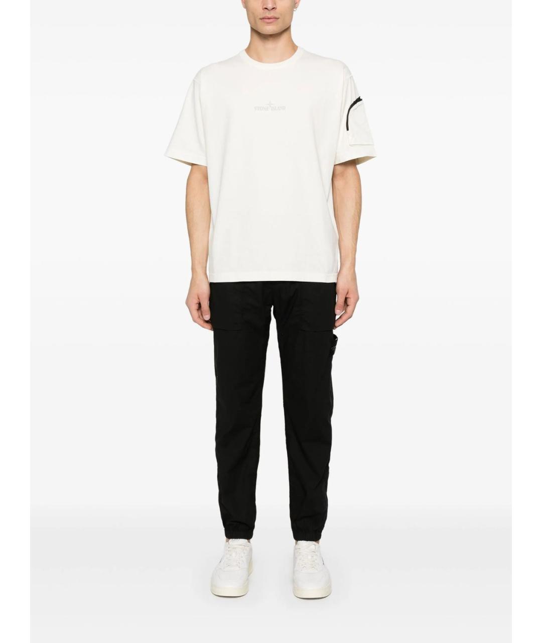 STONE ISLAND Белая хлопковая футболка, фото 2