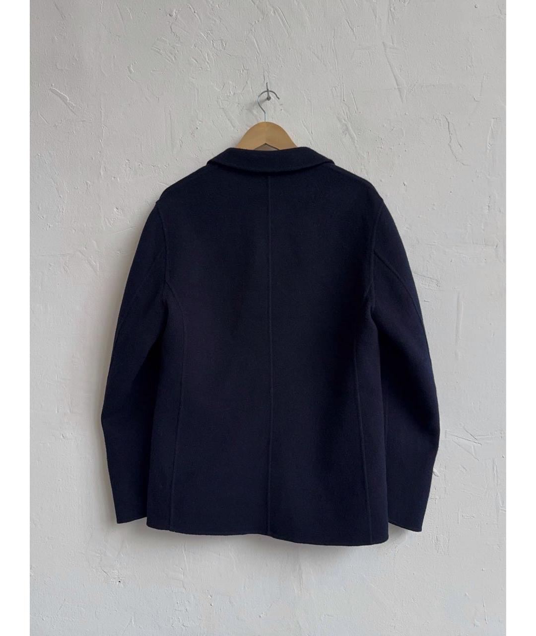 SANDRO Темно-синее шерстяное пальто, фото 2