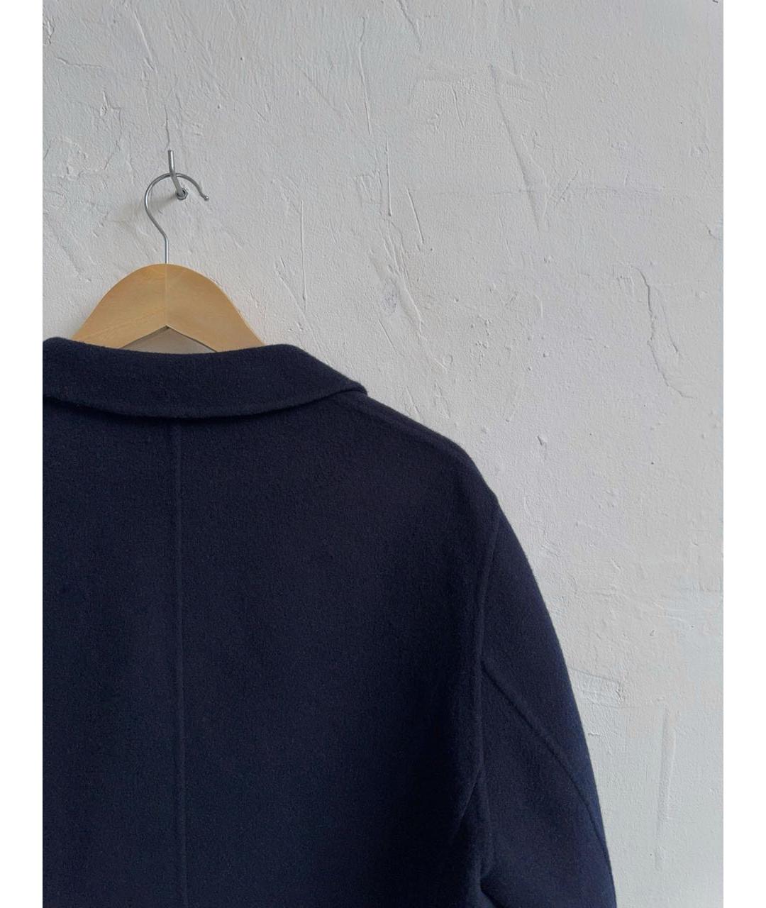 SANDRO Темно-синее шерстяное пальто, фото 7