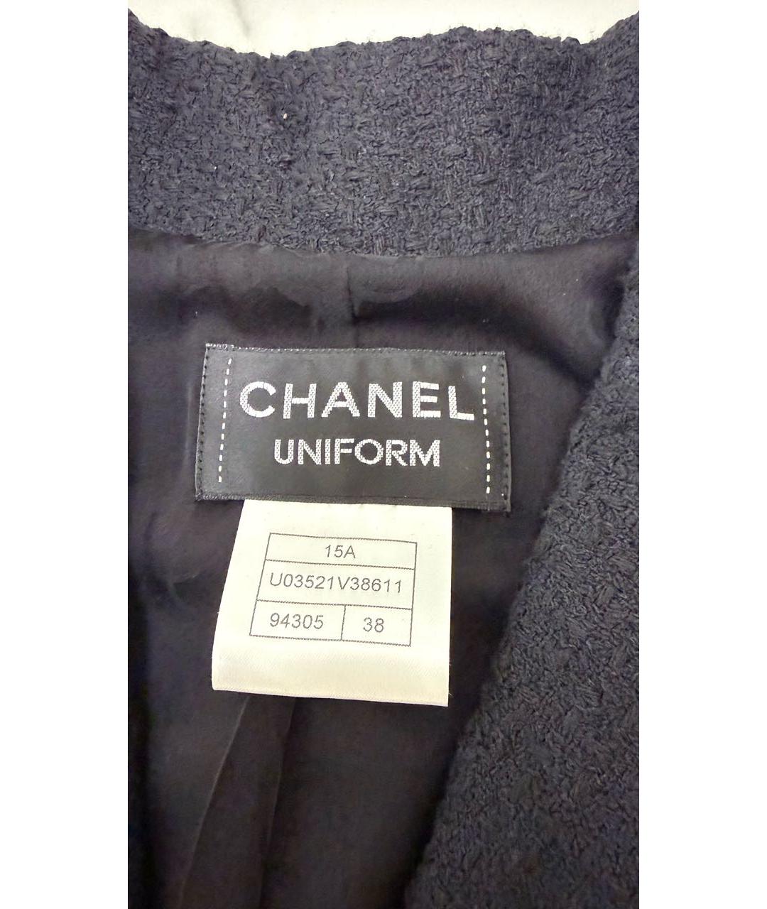 CHANEL Черный хлопковый жакет/пиджак, фото 6