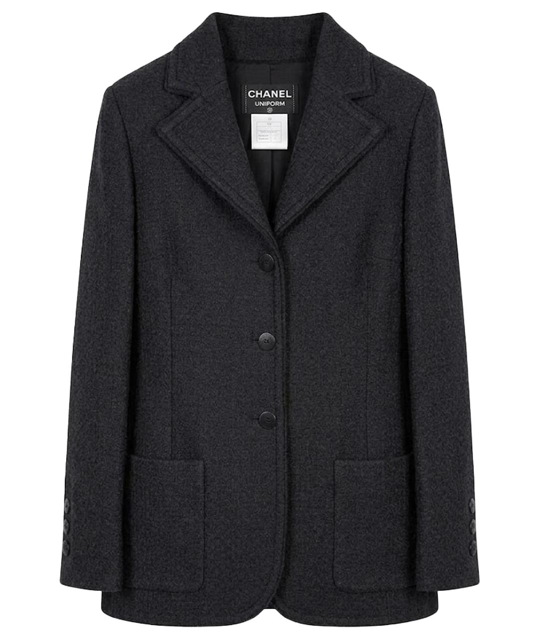 CHANEL Черный хлопковый жакет/пиджак, фото 1