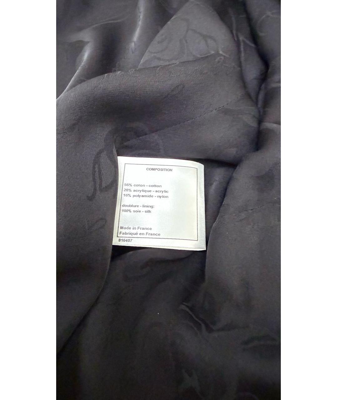 CHANEL Черный хлопковый жакет/пиджак, фото 5