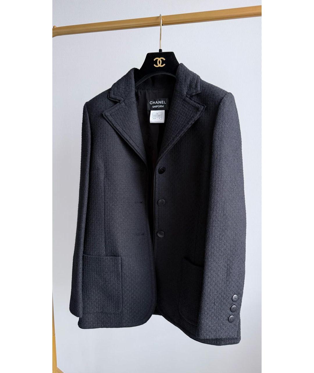 CHANEL Черный хлопковый жакет/пиджак, фото 9