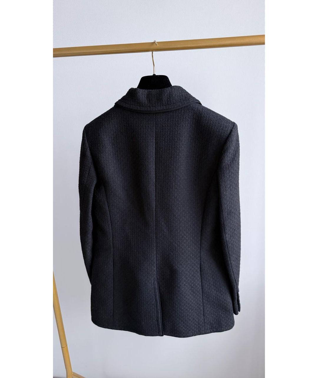 CHANEL Черный хлопковый жакет/пиджак, фото 2