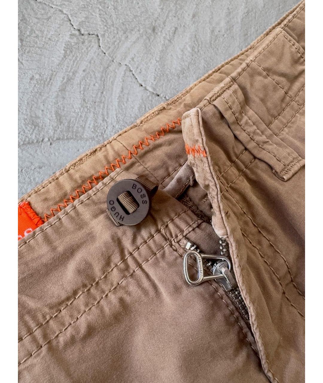 HUGO BOSS Бежевые хлопковые повседневные брюки, фото 8