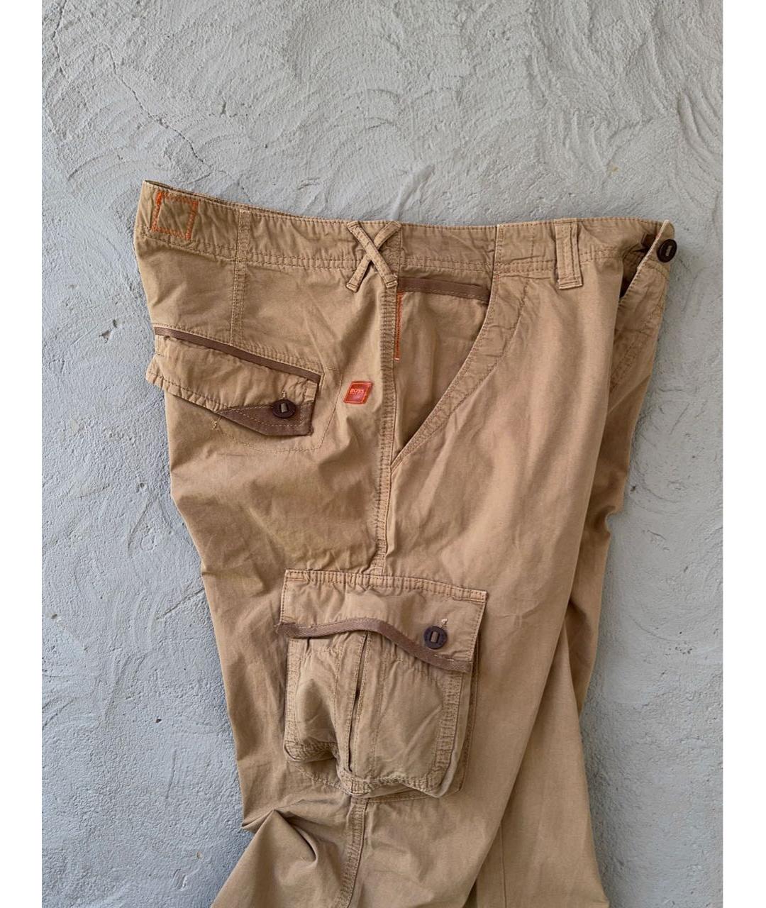 HUGO BOSS Бежевые хлопковые повседневные брюки, фото 4