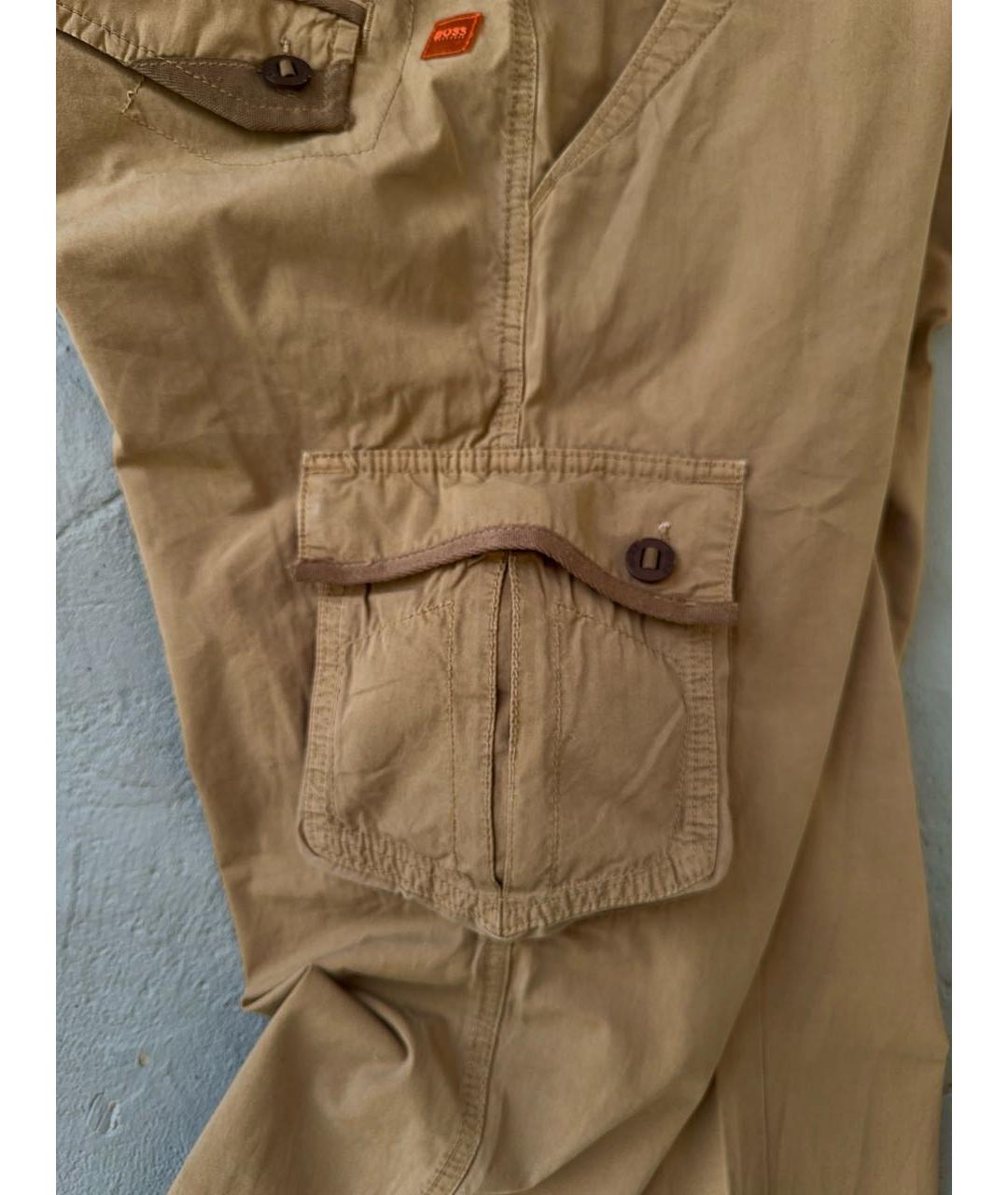 HUGO BOSS Бежевые хлопковые повседневные брюки, фото 5