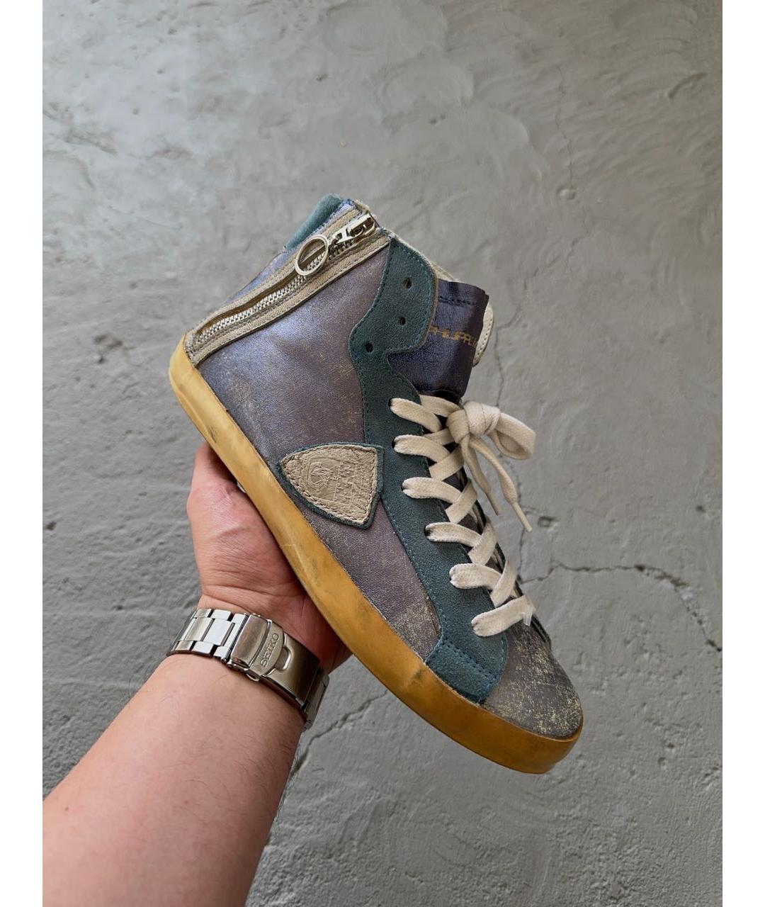 PHILIPPE MODEL Синие кожаные кеды, фото 9