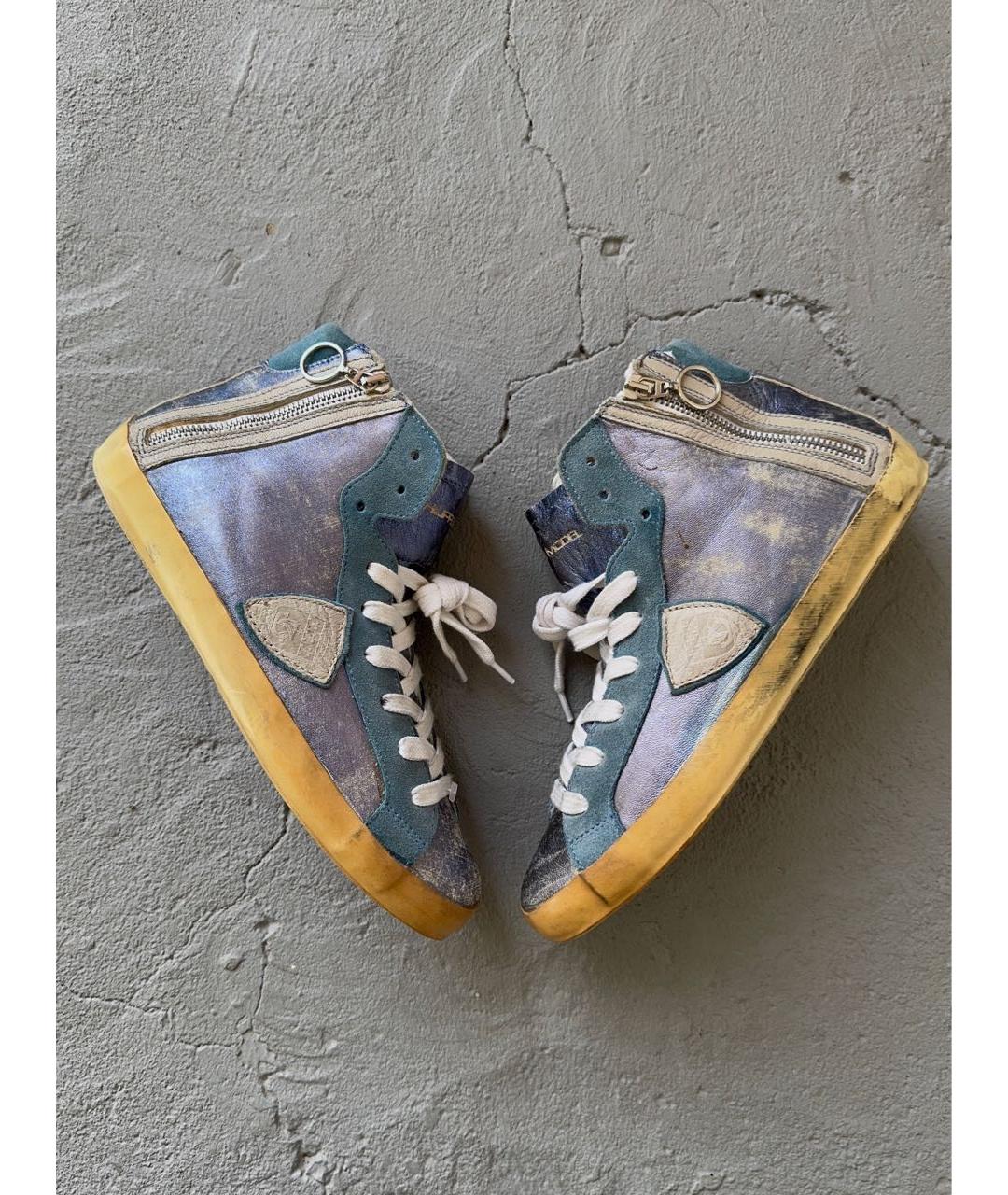 PHILIPPE MODEL Синие кожаные кеды, фото 3