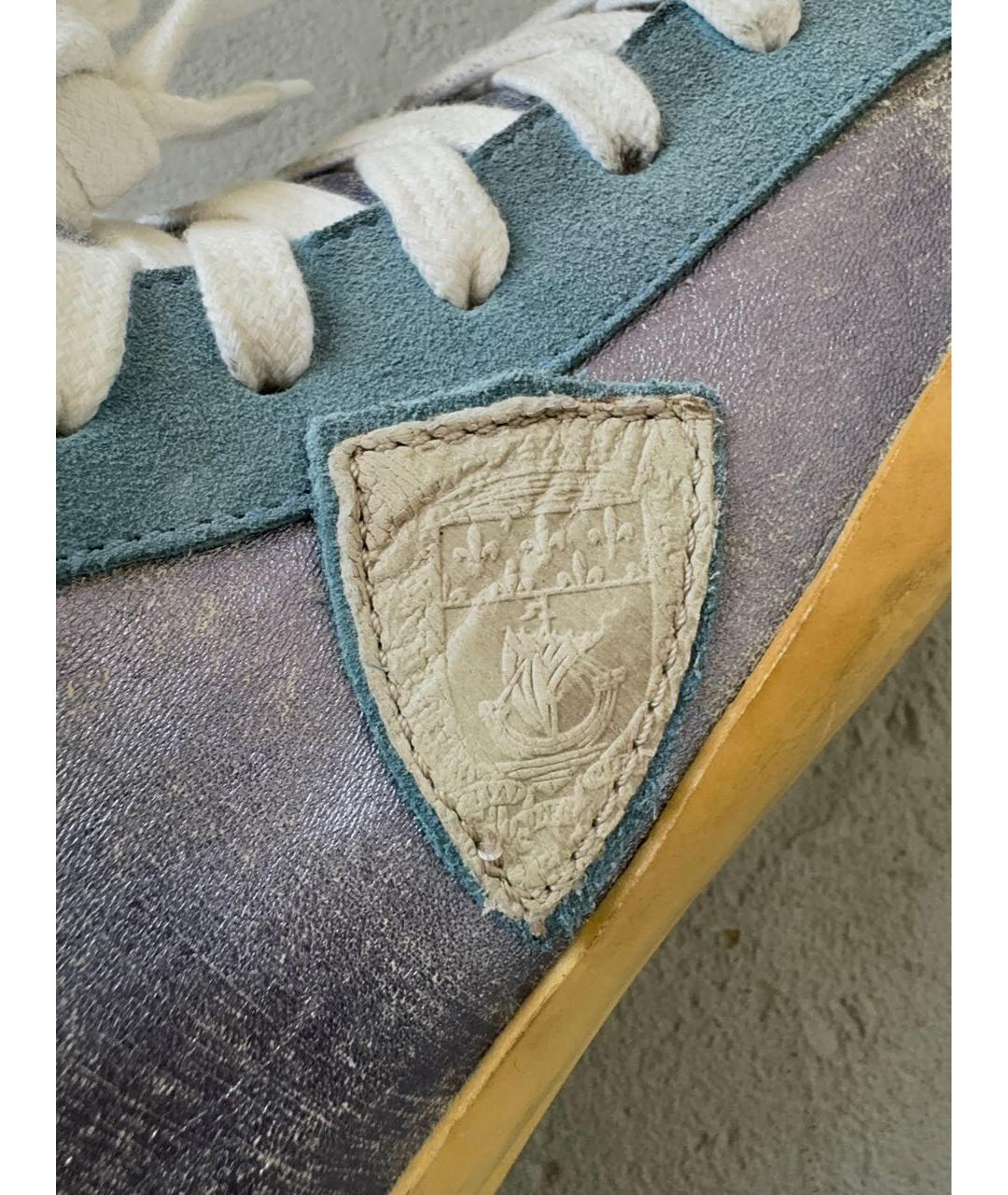 PHILIPPE MODEL Синие кожаные кеды, фото 2