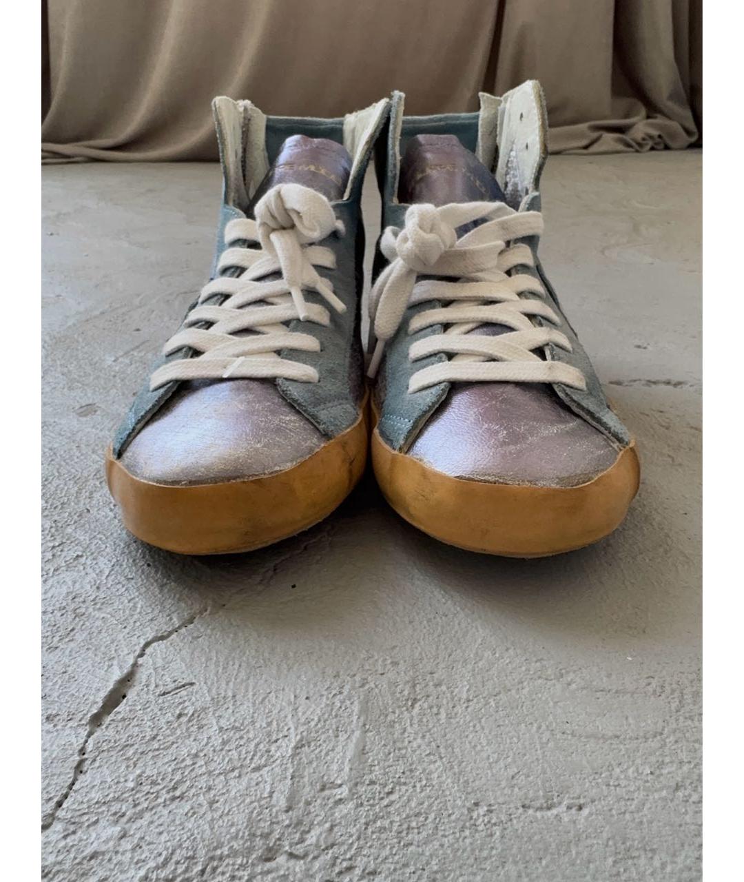 PHILIPPE MODEL Синие кожаные кеды, фото 5