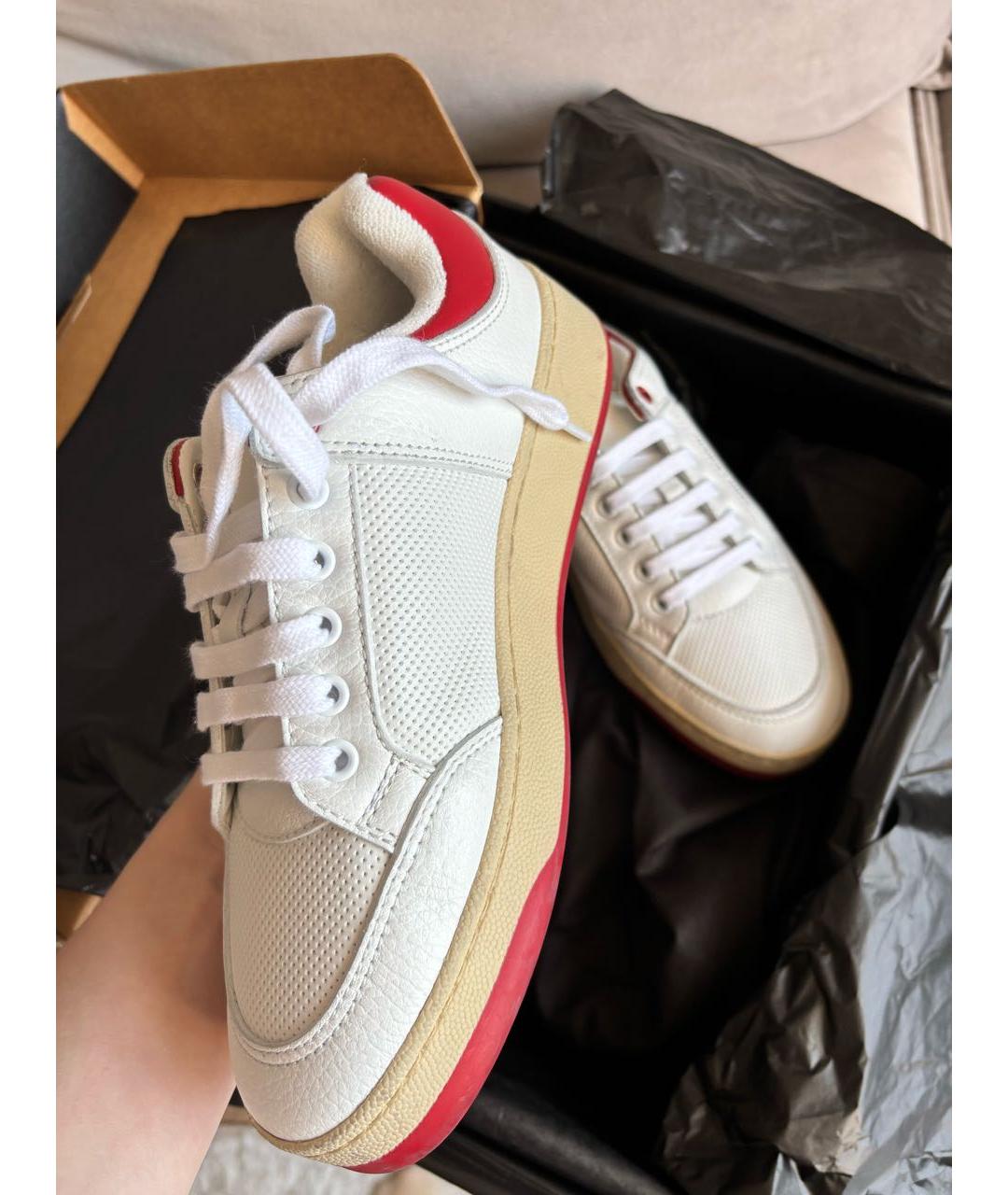 SAINT LAURENT Белые кожаные кеды, фото 6