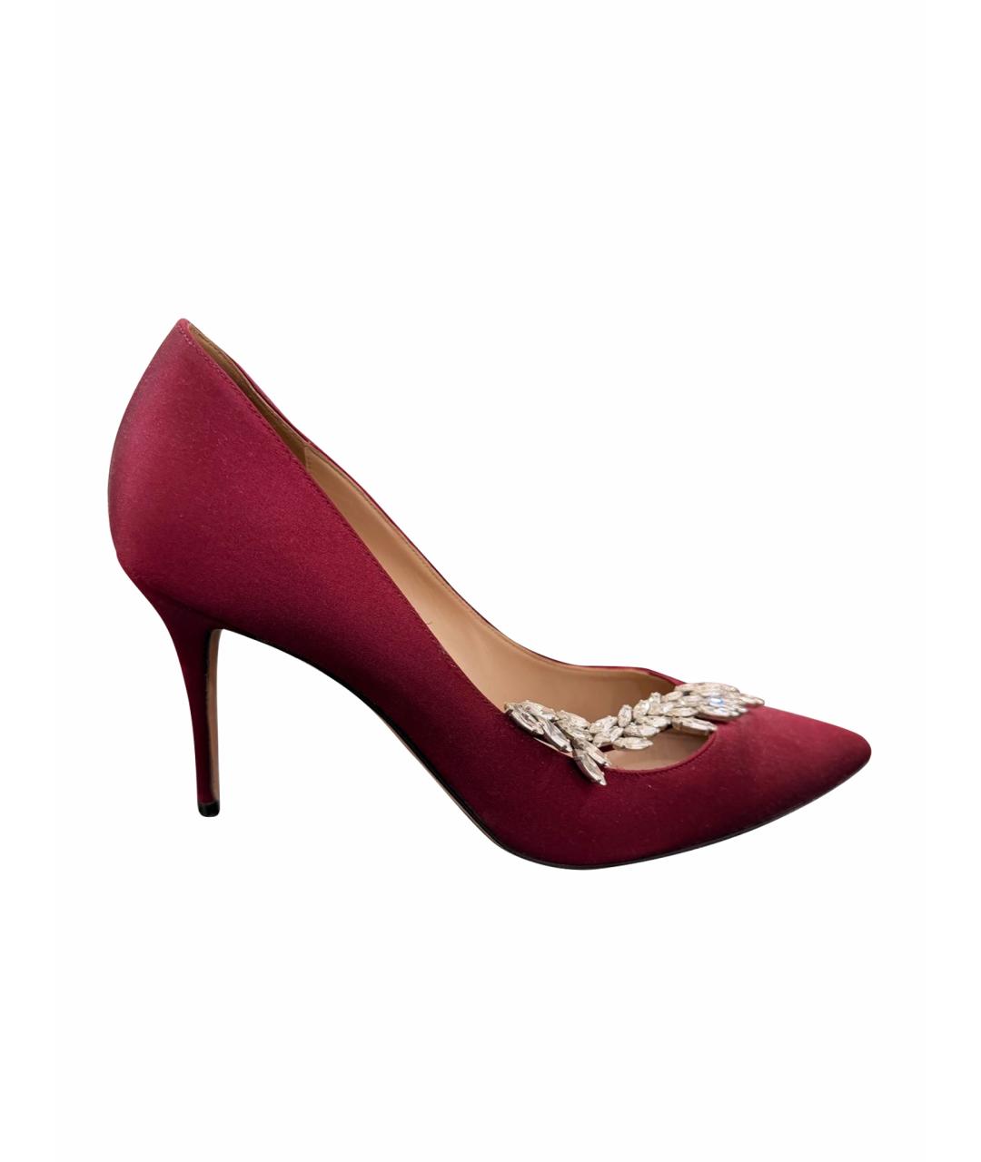 MANOLO BLAHNIK Бордовые текстильные туфли, фото 1