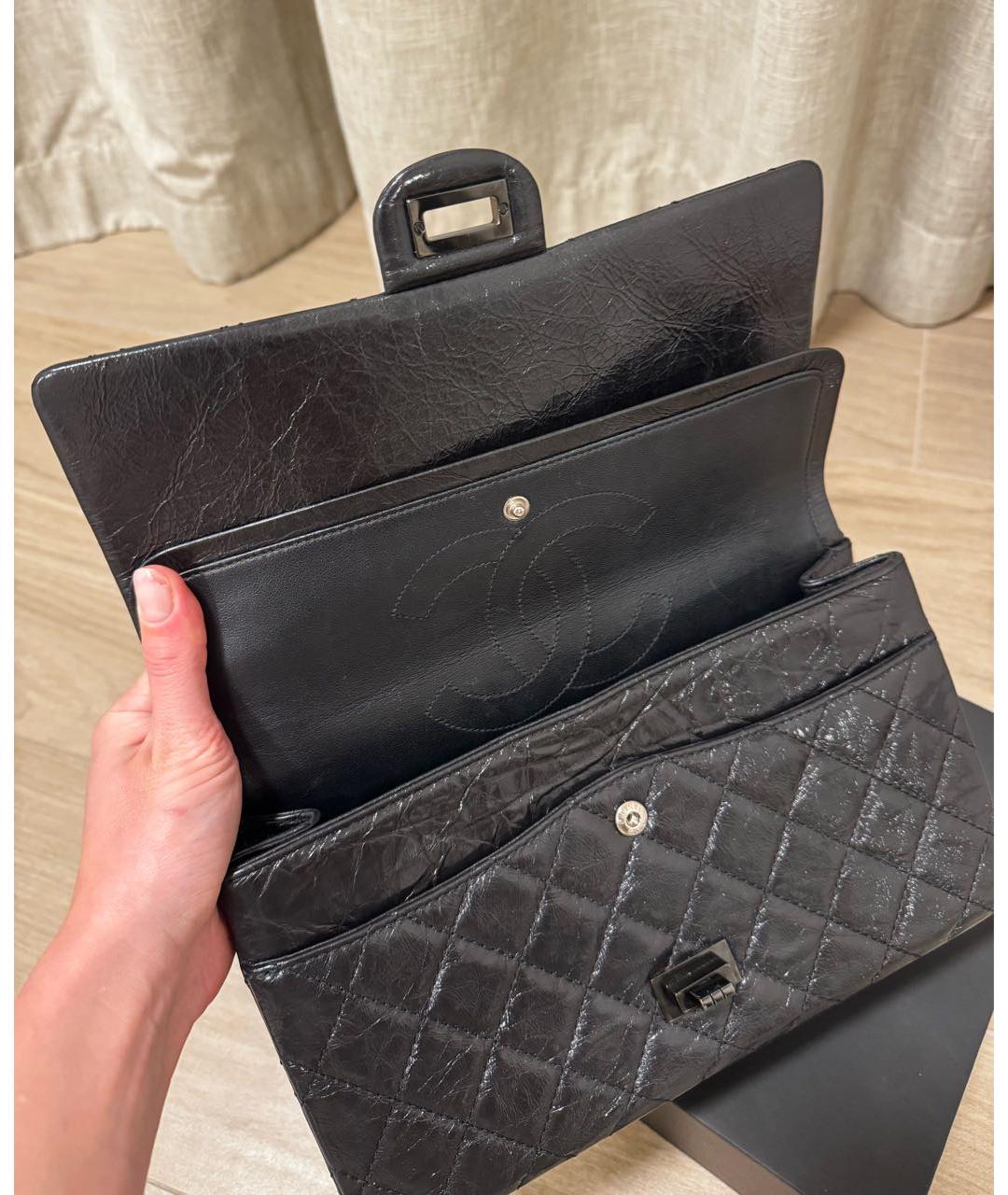 CHANEL Черная кожаная сумка через плечо, фото 7