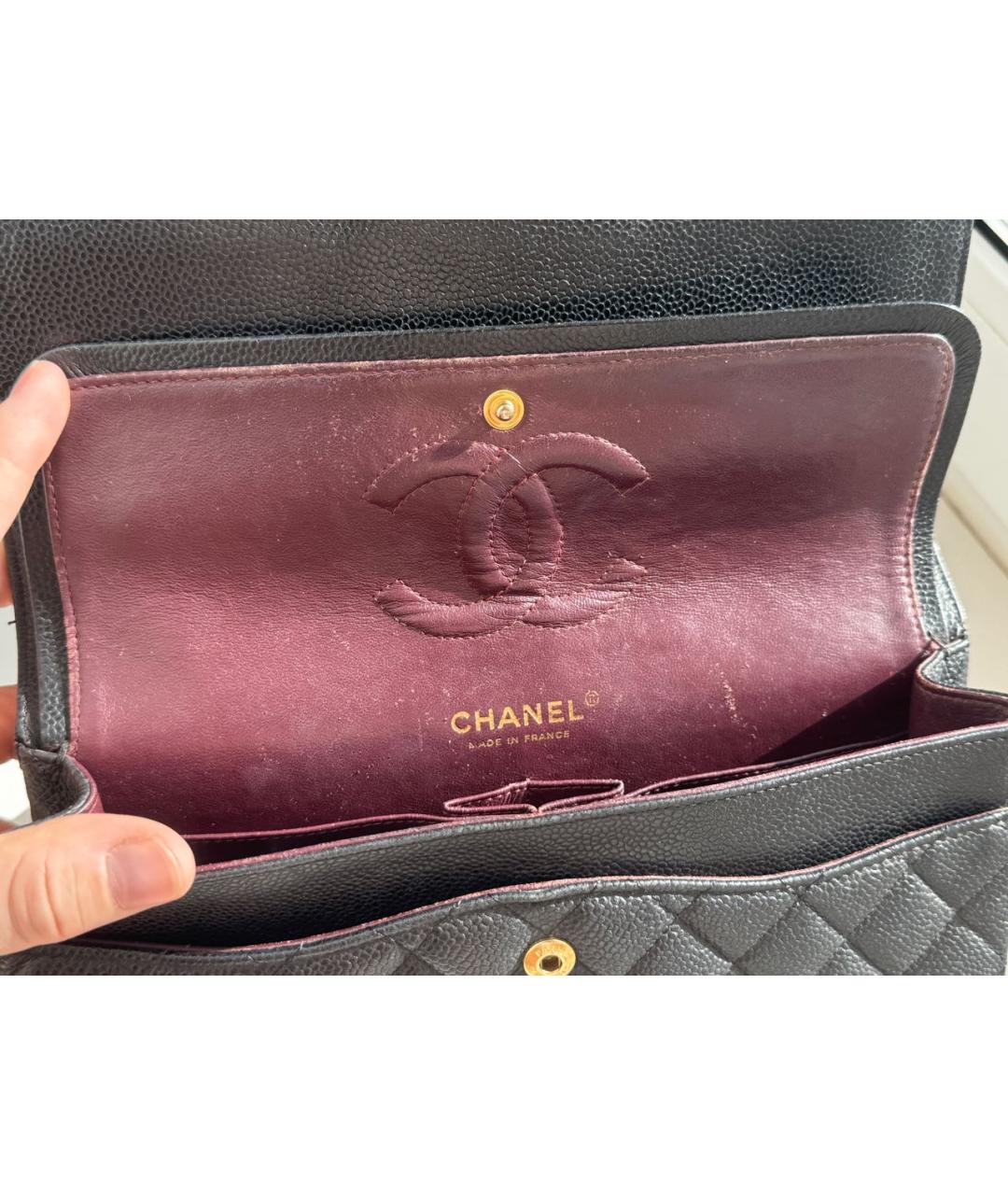 CHANEL Черная кожаная сумка через плечо, фото 6