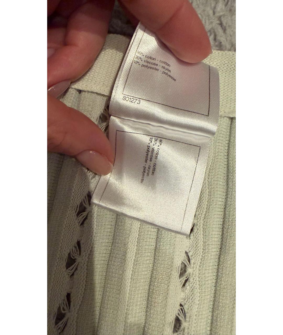 CHANEL Бирюзовый хлопковый кардиган, фото 5