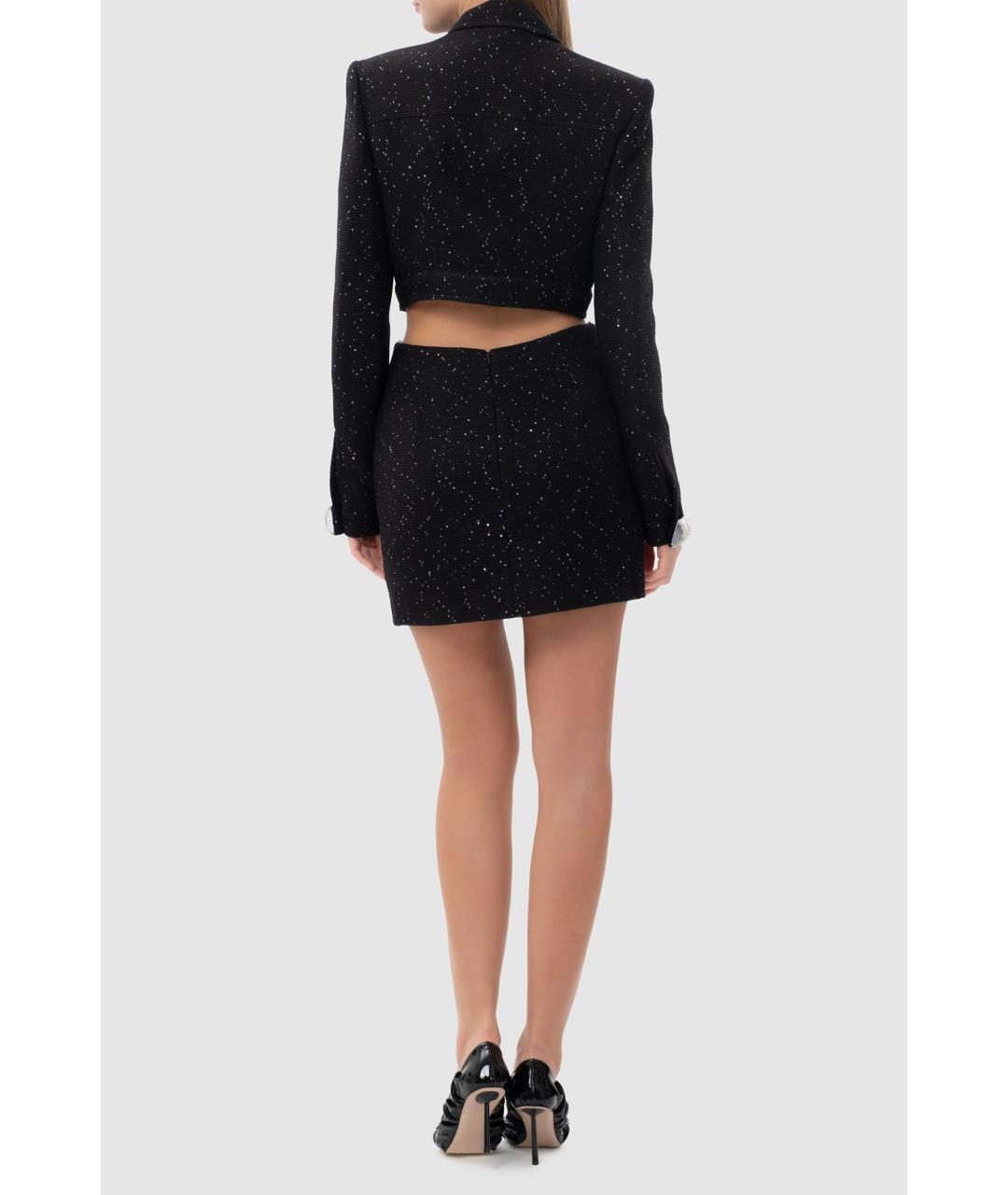 DAVID KOMA Черный вискозный костюм с юбками, фото 4