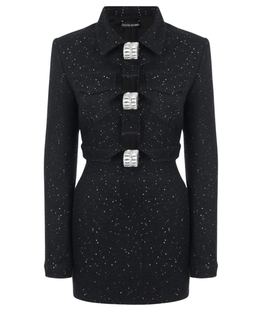 DAVID KOMA Черный вискозный костюм с юбками, фото 1