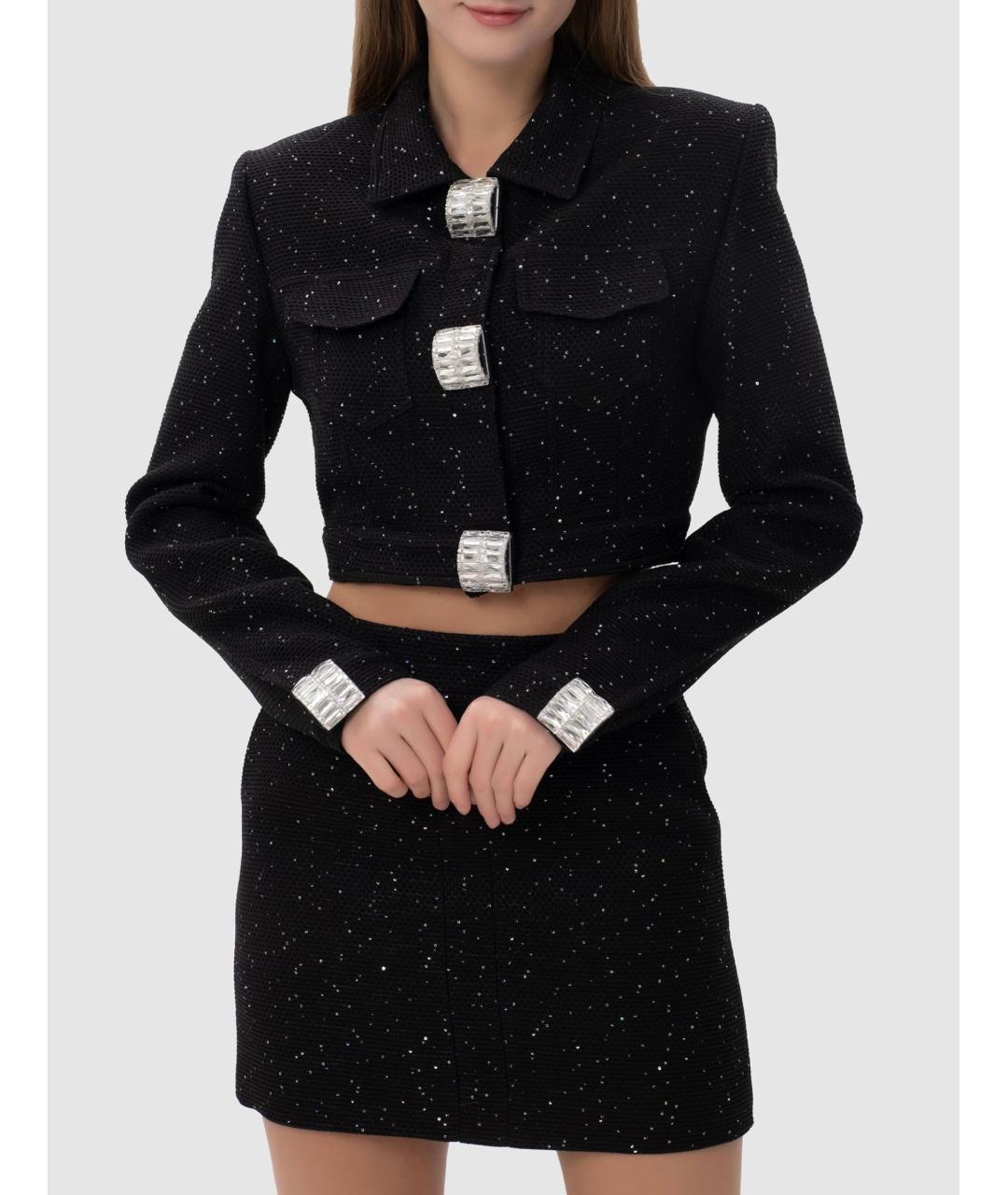 DAVID KOMA Черный вискозный костюм с юбками, фото 2