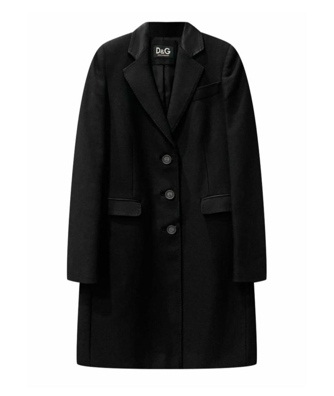 DOLCE&GABBANA Черное шерстяное пальто, фото 8