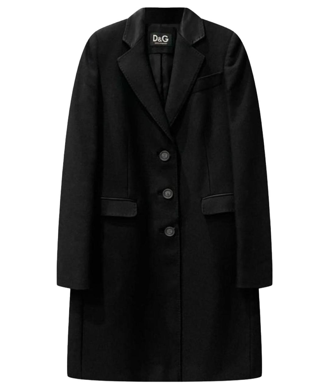 DOLCE&GABBANA Черное шерстяное пальто, фото 1